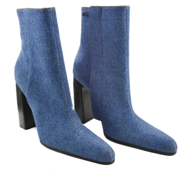 Balenciaga Denim Heel Ankle Boots Sz 6.5 - Picture 5 of 8